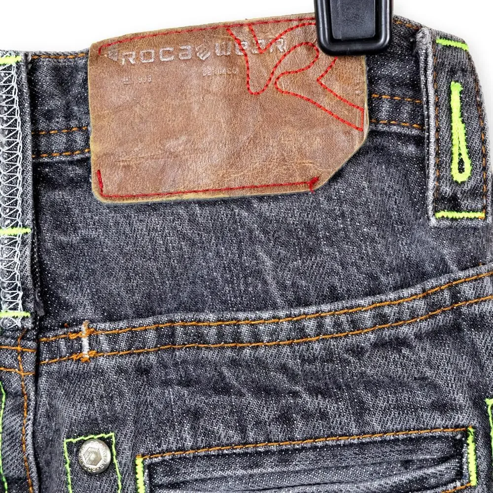 Rocawear Stonewash Gray Shorts Embroidered Girls 7
